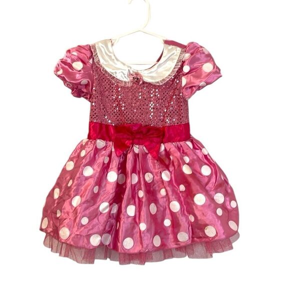 Disney Store Deluxe Pink Minnie Mouse Polka Dots Costume Girls 5 5T - Picture 1 of 5